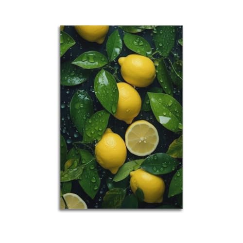 Poster mural artistique moderne ZHOUKEG déco citrons de qualité