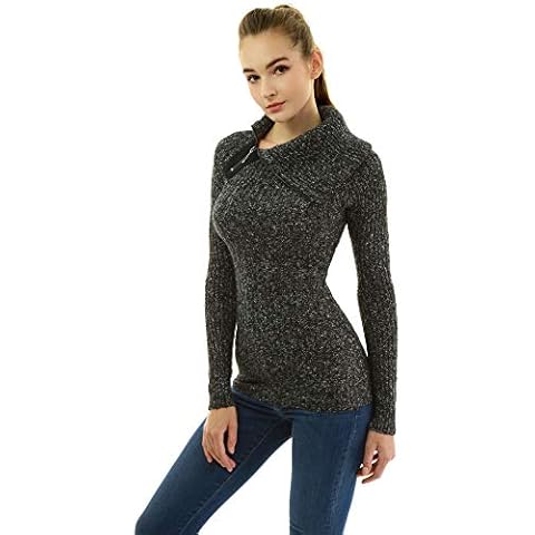 AmélieBoutik - Suéter de cuello asimétrico para mujer Cover