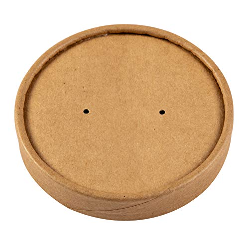 Royal 8/12 Ounce Kraft Vented Paper Food Container Lids, Package of 25