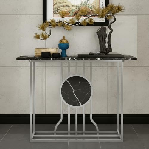 Image of Accent Table, Side Table, Small end Table, and Rectangular Bedside Table with Contemporary Home Accents for The Living Room, Bedroom, Office, and Console Table (Gry Black)
