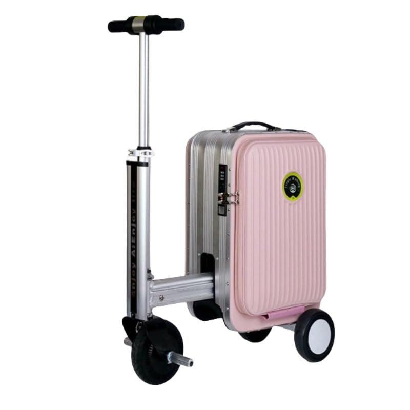 Pink Electric Rideable Suitcase – 20L Smart Carry-On Luggage with USB Charging & TSA Lock