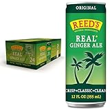Reed's Real Ginger Ale - Made with Pressed Organic Ginger - Crisp, Classic Taste - 12oz Slim Cans, 24 Pack