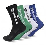 ZEBKEL 4 Pares Calcetines Antideslizantes Futbol Hombre, Transpirables y Elásticos