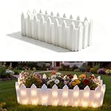 KOMILIFT Solar Planter Lights Outdoor, 12-inch Rectangular LED Flower Pot with 8 Modes & Auto On/Off, IP65 Waterproof for Garden, Patio, Balcony, Pathway Decor, Gift for Garden Lovers (Warm White)