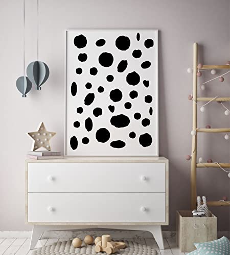 Polka Dots Decals Black Wall Sticker Peel And Stick Vinyl Wall Stickers Irregular Dots Wall Decal Cow Print Sticker Modern Wall Stickers Removable Wall Stickers For Kids Bedroom Living Room Decor #TOP3