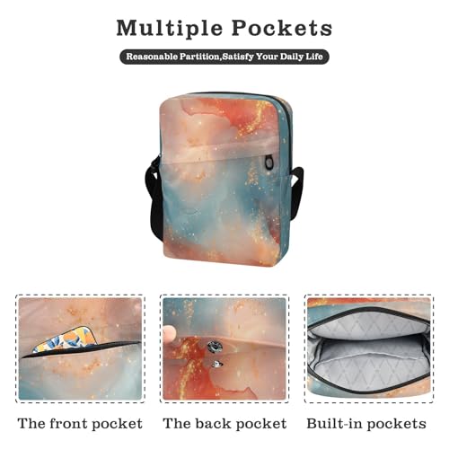 messenger bag for women Small Crossbody Bag For Women Womens Purse Cross Body Adjustable Strap for Travel Travel- Trendy Peach Turquoise Red2