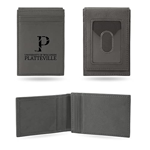Image of Rico Industries NCAA Gray Laser Engraved Front Pocket Wallet - Compact /Comfortable /Slim