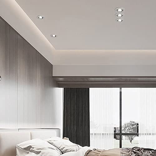 Downlight encastré 75mm blanc spot de plafond orientable 7W rond