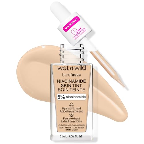 Wet n Wild Bare Focus Niacinamide Skin Tint, Base de Maquillaje d...