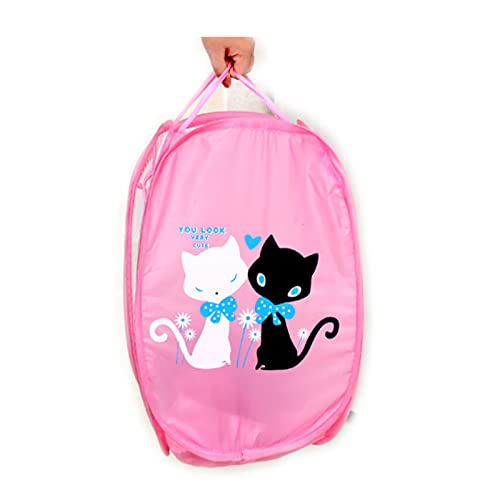 Cesta de almacenamiento de ropa sucia, cesta de malla para ropa sucia, juguetes para niños, zapatos, organizador de artículos diversos (gatos) Cover