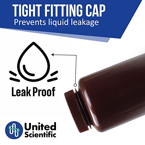 United Scientific 33466 Laboratory Grade Hdpe Wide Mouth Amber Reagent Bottle thumb #3