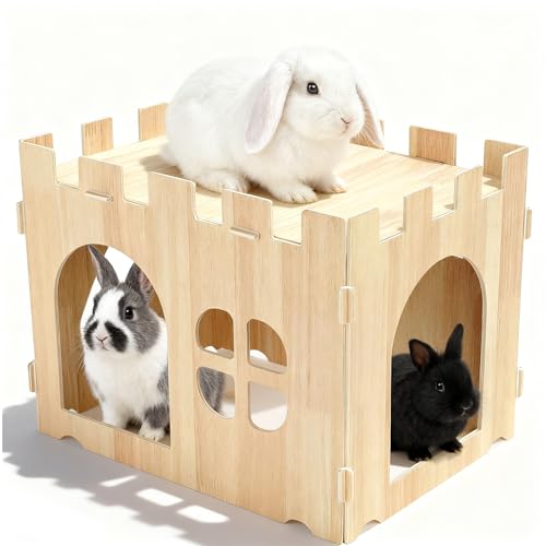 GroßEs Kaninchenhaus Kaninchen Spielzeug Abnehmbares Hasen Spielhaus Hamster Haus Kleintierhaus für Indoor Erwachsenes Kaninchen Meerschweinchen Chinchilla Habitat