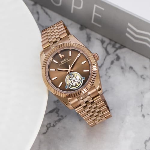 Image of BUREI Men's Classic Luxury Watch Stainless Steel Waterproof Machine Watch Fashion Double Watches Date Sapphire Crystal