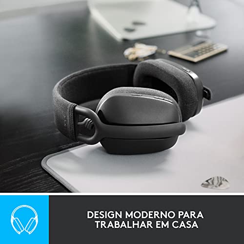 Headset Sem Fio Logitech Zone Vibe 100 Com Microfone Flip- to-Mute Com Cancelamento de Ruído, Conexã