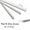 7/32 H Zinc Came for Stained Glass Projects, 24ft H-Channel Zinc Came, Flat, 3ft x 8 Strips