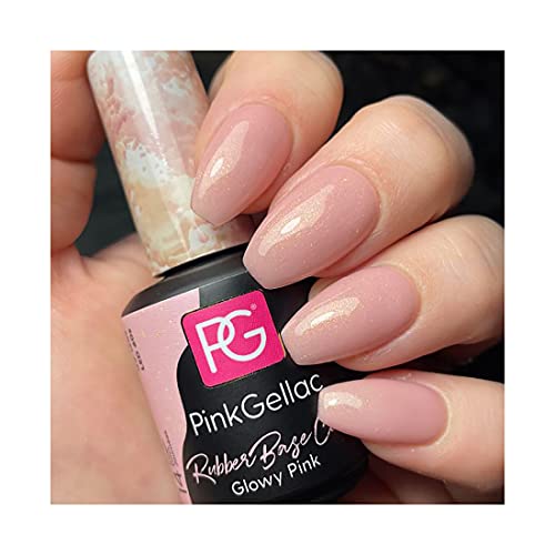 Pink Gellac Rubber Base Cover Gel - Glowy Pink UV/LED Gel Polish