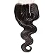 B&F Hair Brazilian Virgin Hair 1 Piece 3 Part Body Wave Lace Closure 100 Unprocessed Human Hair Extensions Natural Color 30 35g/pc (14'' closure)