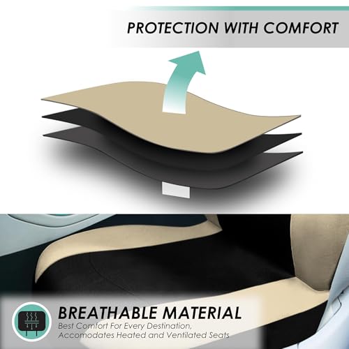 image for FH Group Automotive Seat Covers Beige Black Universal Fit Seat Cover C