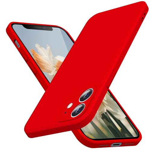 JUNAUTTB for iPhone 11 Case Liquid Silicone Full Body Protective Soft Shockproof Anti Scratch Case for iPhone 11 Phone case Slim Fit Durable 6.1in Red JUS01-163