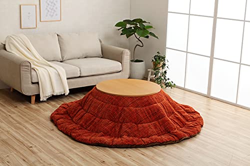 イケヒコ こたつ布団 ノート 約185丸 オレンジ 円形 コンパクト収納 あったかカラー #6841709