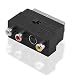 Produktbild Audio Video Adapter mit Schalter, 1 Scart-Stecker auf 3 Cinch-Buchse 1 S-VHS Buchse, Schwarz