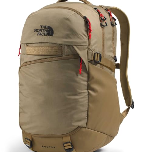 Image of The North Face Router Everyday Laptop Backpack - Daypack, Water Repellent, Laptop Sleeve, Reflective Details, Cedar /Lava Red, One Size