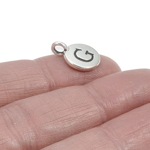 Tierracast Pewter Initial Charms-Silver Round Letter"G" 12X16Mm (2) #TOP4
