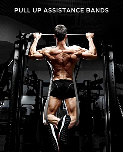 Pull Up Assistance Bands, Hapbear Resistance Band Set Of 5, Long Power Workout Rubber Bands With Door Anchor, Strength Heavy Duty Exercise Bands For Powerlifting Stretching Fitness Training #TOP4