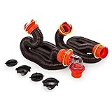 Camco RhinoFLEX 20-Ft RV Sewer Hose Kit - Features Clear Elbow Fitting w/Removable...