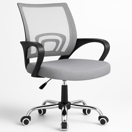 T-LOVENDO.ES Silla de Oficina Ergonómica con Ruedas y Respaldo Transpirable | Altura Regulable y Soporte Lumbar | Ideal para Escritorio, Estudio o Habitación Juvenil | Diseño Moderno y Confortable