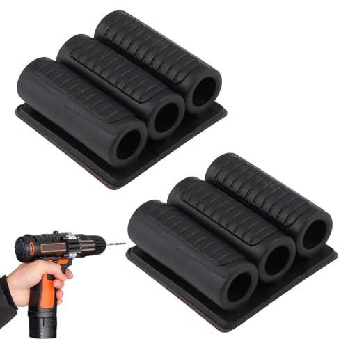 Drill Bit Holder Tool Holster, with High Strength Adhesive Drill add-on for Easy Carry up to Six Driver Bits on The Side of Your Power Drill or Driver for Home Improvement(2 Pack)