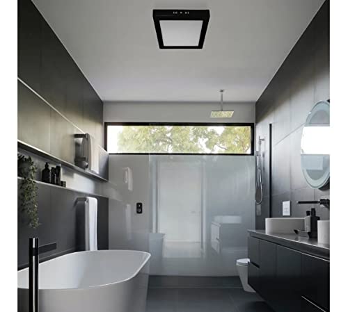 Painel Plafon Preto 40w Sobrepor Quadrado Luz Fria 40x40