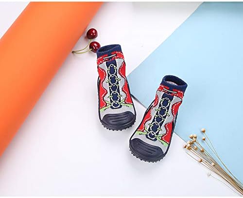 Miniatura 4 de HOWELL Calcetines unisex para bebé, calcetines antideslizantes para el suelo, con parte inferior de goma suave, botas de calcetín de algodón para