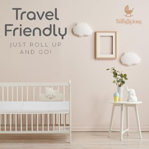 Waterproof Pack and Play Mattress Topper | 38" x 26" x 1.5" | Trifold Style - Breathable Soft Plush Foam - Portable Mattress Topper - Baby Foam Mattresses for Babies