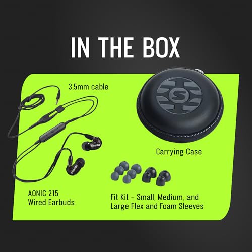 Image of Shure AONIC 215 Wired in Ear Earphones with Mic (Black)