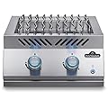 Napoleon Built-In Component - BIB18RTPSS - Dual Drop-In Range Style Burner, BBQ Grill, Marine Grade Stainless Steel, Propane Gas, 18-inch Burner, JETFIRE™ Ignition, Easy To Light, Ergonomic Knob