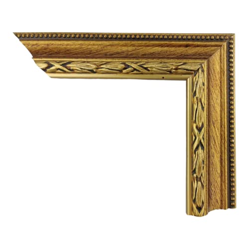 ITALIA CORNICI Maestri Artigiani I Cornice per Quadri Tele con Passepartout in Legno I Varie Misure I Personalizzabile I Noce Rosa Oro Crema (Oro, 18 x 24 cm)