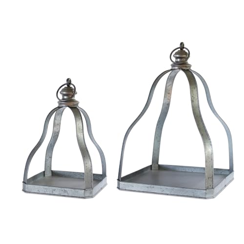 Maykoosh Galvanized Metal Lantern with Open Design (Set of 2)