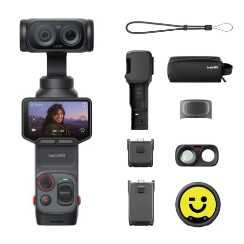 Insta360 Luna Ultra Creator Bundle (Cosmic Black) | 8K Pocket Gimbal Camera with Dual Leica Lenses, 1" CMOS Sensor, 12x Zoom, Detachable OLED