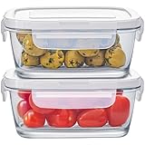 Konzept 11 - Frischhaltedose aus Glas (2 Stk 300 ml) Glasbehälter Mit Deckel für Lebensmittel Set, Vorratsdose für Küche spülmaschinenfest, Aufbewahrungsbox Auslaufsicher Luftdicht
