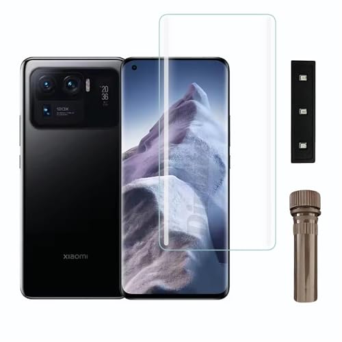 Image of Diruite UV Tempered Glass for Xiaomi Mi 11 Ultra - Premium 9H Hardness, Full Edge-to-Edge Coverage, Crystal HD Clarity, UV Glue with Easy Installation Kit (Pack of 1)