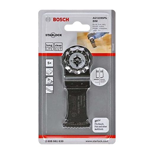 Bosch Professional 5x BIM Instickssågblad AIZ 32 BSPB (för hårda träslag, 50 x 32 mm, tillbehör Multiverktyg)