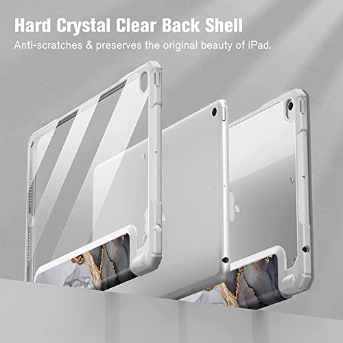 Image of SwooK Hybrid Case for 7.9 inch iPad Mini 5 /4 - Clear Back Shell Flip Cover (Cloudy)