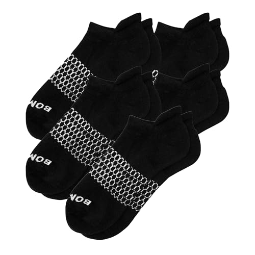 BAMBOS DESIGNS Men's Solid Ankle Large Socks, 5 Pairs Black Ankle Large Socks