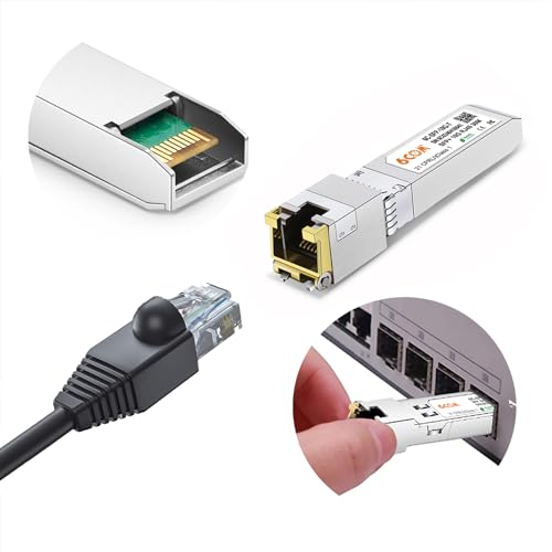 Image of 10G SFP+ RJ45 Copper Transceiver, 10GBase-T Module Cat6a /7, for Juniper QFX-SFP-10GE-T EX-SFP-10GE-T SRX-SFP-10GE-T, Other Open Switches, up to 30m