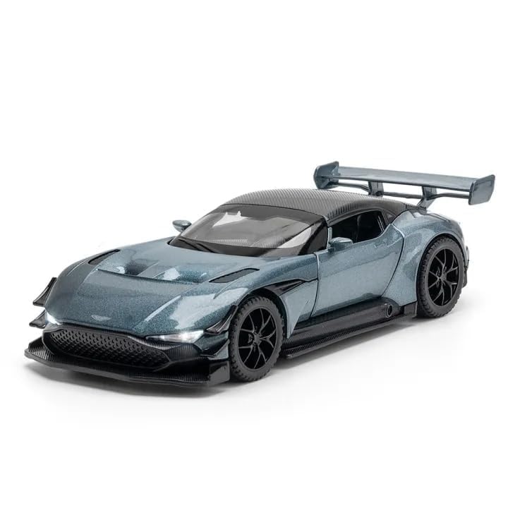 Image of WORSHIPER 1:32 AST-Ron Martin Vulcan Die-Cast Metal Pull Back Car with 6 Openable Doors with Sounds and Lights Toy Decoration Car Best Gift Toys for Kids【Dark Silver Gray】
