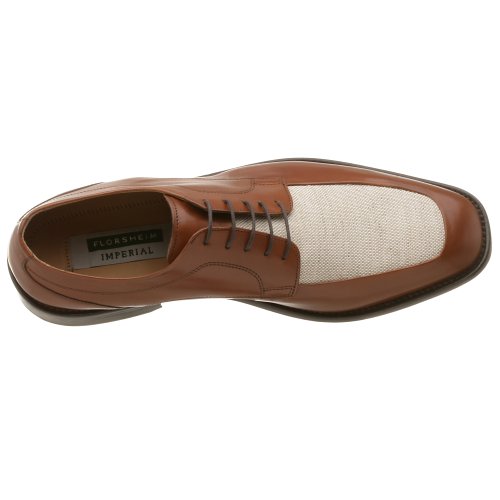 Image of Florsheim Men's Norton Linen Moc Toe Oxford,Cognac Lthr /Lin Plug,10 EEE