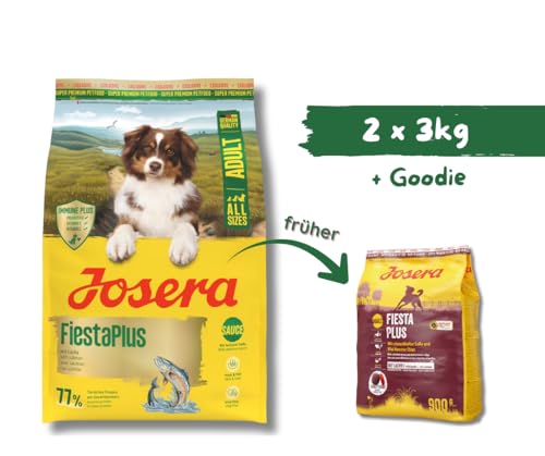 Josera Adult FiestaPlus 2x3kg Bundle – Premium-Trockenfutter mit Geflügel, Gemüse & Muschelextrakt für aktive Hunde + Goodie Natur-Hundesnack von Warnick’s Tierfutterservice