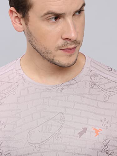 Image of TECHNOSPORT Men Polyester Regular Fit Half Sleeve Jacquard T-Shirt with Double Cool, Quick Dry & Anti Microbial for Sports, Running & Casual Use