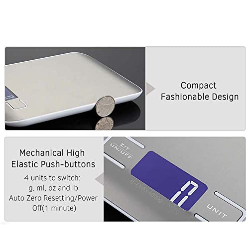 yeacher Balança digital portátil Mini Balança de cozinha digital profissional Balança eletrônica pre